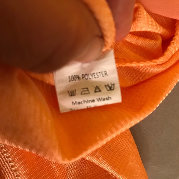 Halloween Orange Vintage Chiffon & Lace Midi Dress - Picture 9 of 10